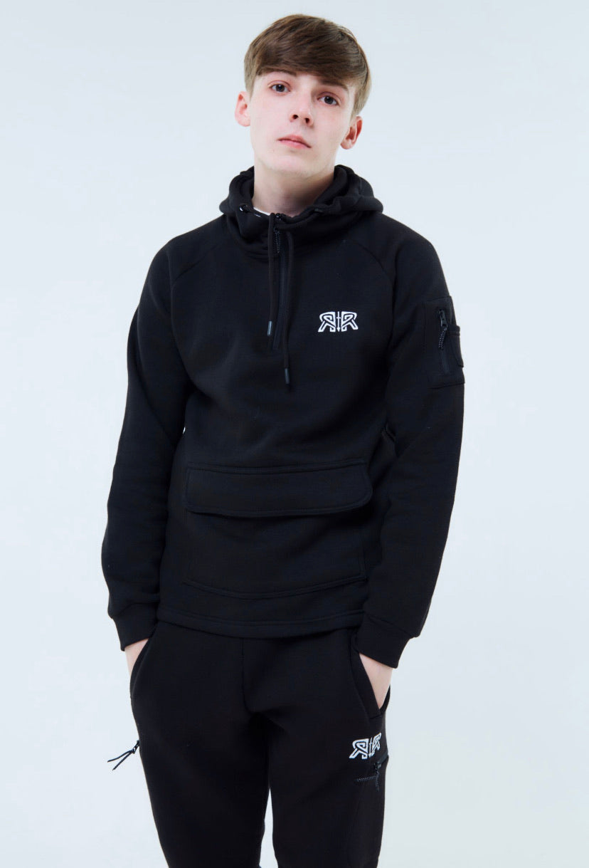 Reckless Classic Tracksuit Hoodie - Black-Recklessmode