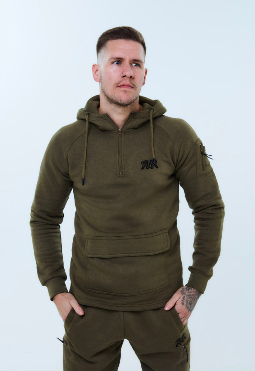 Reckless Classic Tracksuit Hoodie - Khaki-Recklessmode